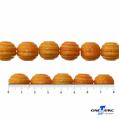 0309-Бусины деревянные "ОмТекс", 16 мм, упак.50+/-3шт, цв.003-оранжевый - купить в Пятигорске. Цена: 62.22 руб.