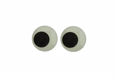 Глазки для игрушек, круглые, с ресничками, 10 мм/упак.50+/-2 шт, цв. -черно-белые - купить в Пятигорске. Цена: 21.24 руб.