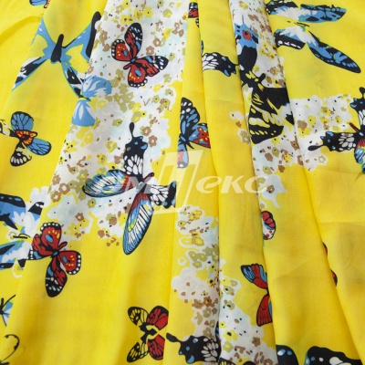 Плательная ткань "Софи" 7.2, 75 гр/м2, шир.150 см, принт бабочки - купить в Пятигорске. Цена 241.49 руб.