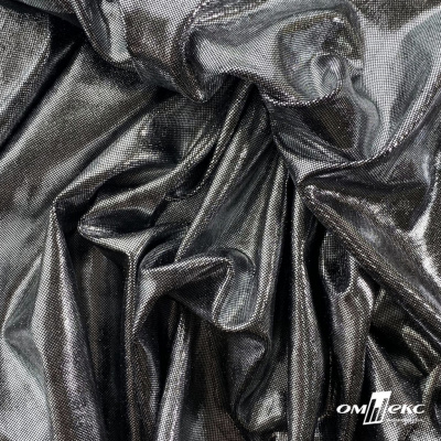 Трикотажное полотно голограмма, шир.140 см, #602 -чёрный/серебро - купить в Пятигорске. Цена 385.88 руб.