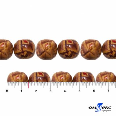 0133-Бусины деревянные "ОмТекс", 15 мм, упак.50+/-3шт - купить в Пятигорске. Цена: 77 руб.