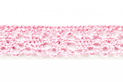 Тесьма кружевная 0621-1607, шир. 15 мм/уп. 20+/-1 м, цвет 096-розовый - купить в Пятигорске. Цена: 302.42 руб.