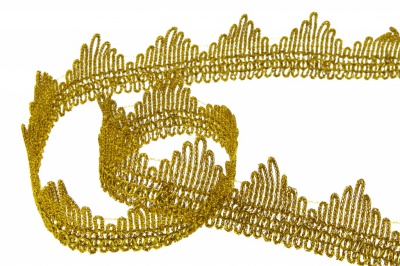 Тесьма металлизированная 8204, шир. 40 мм/уп. 13,7+/-1 м, цвет золото - купить в Пятигорске. Цена: 420.42 руб.