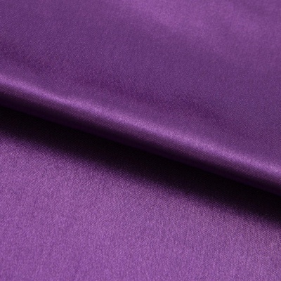 Поли креп-сатин 19-3536, 125 (+/-5) гр/м2, шир.150см, цвет фиолетовый - купить в Пятигорске. Цена 155.57 руб.