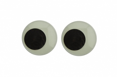 Глазки для игрушек, круглые, с бегающими зрачками, 40 мм/упак.20+/-2 шт, цв. -черно-белые - купить в Пятигорске. Цена: 158.73 руб.