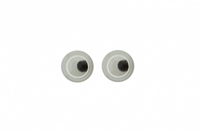 Глазки для игрушек, круглые, с бегающими зрачками, 3 мм/упак.100+/-5 шт, цв. -черно-белые - купить в Пятигорске. Цена: 25.40 руб.