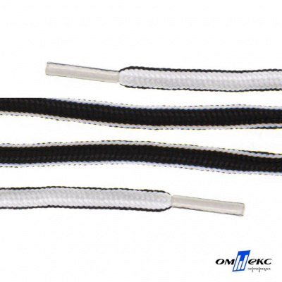 Шнурки #4-27, круглые 130 см, двухцветные (черно/белый) - купить в Пятигорске. Цена: 47.04 руб.