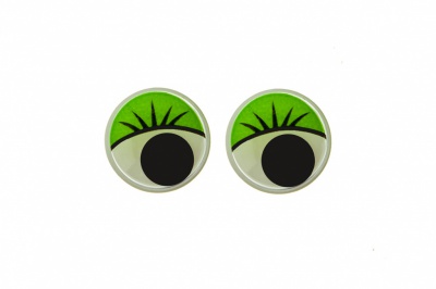 Глазки для игрушек, круглые, с бегающими зрачками, 10 мм/упак.50+/-2 шт, цв. -зеленый - купить в Пятигорске. Цена: 71.20 руб.