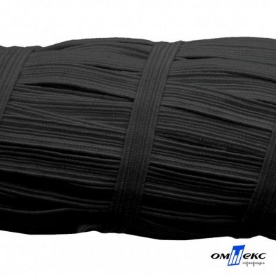 Резиновые нити с текстильным покрытием, шир. 6 мм (55 м/уп), цв.-черный - купить в Пятигорске. Цена: 210.75 руб.