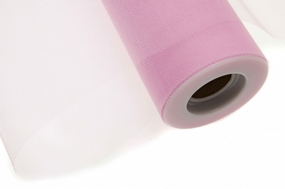 Фатин в шпульках 16-14, 10 гр/м2, шир. 15 см (в нам. 25+/-1 м), цвет розовый - купить в Пятигорске. Цена: 101.71 руб.