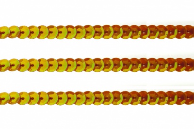 Пайетки "ОмТекс" на нитях, CREAM, 6 мм С / упак.73+/-1м, цв. 88 - оранжевый - купить в Пятигорске. Цена: 300.55 руб.