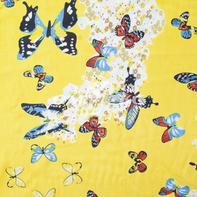 Плательная ткань "Софи" 7.2, 75 гр/м2, шир.150 см, принт бабочки - купить в Пятигорске. Цена 243.96 руб.