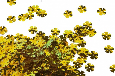 Пайетки "ОмТекс" россыпью,DOUBLE SIDED GOLD,цветок 14 мм/упак.50 гр, цв. 0460-золото - купить в Пятигорске. Цена: 80.12 руб.