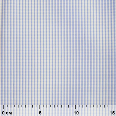 Ткань сорочечная Клетка Виши, 115 г/м2, 58% пэ,42% хл, шир.150 см, цв.2-голубой, (арт.111) - купить в Пятигорске. Цена 306.69 руб.