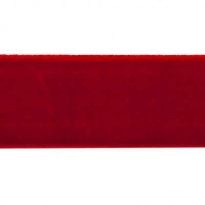Лента бархатная нейлон, шир.25 мм, (упак. 45,7м), цв.45-красный - купить в Пятигорске. Цена: 991.10 руб.