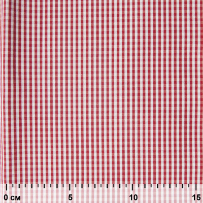 Ткань сорочечная Клетка Виши, 115 г/м2, 58% пэ,42% хл, шир.150 см, цв.5-красный, (арт.111) - купить в Пятигорске. Цена 306.69 руб.