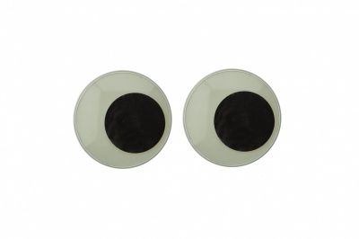 Глазки для игрушек, круглые, с бегающими зрачками, 24 мм/упак.50+/-2 шт, цв. -черно-белые - купить в Пятигорске. Цена: 60.93 руб.