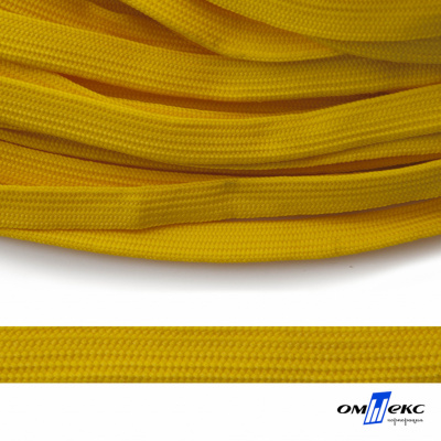 Шнур плетеный (плоский) d-12 мм, (уп.90+/-1м), 100% полиэстер, цв.269 - жёлтый - купить в Пятигорске. Цена: 8.62 руб.