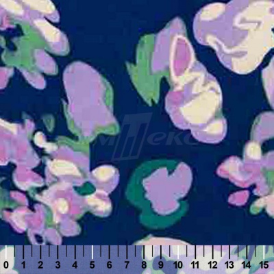 Штапель принт (100% вискоза) D4,C3, 110 гр/м2, шир.140см, принт цветы/василёк - купить в Пятигорске. Цена 343 руб.