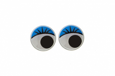 Глазки для игрушек, круглые, с бегающими зрачками, 8 мм/упак.50+/-2 шт, цв. -синий - купить в Пятигорске. Цена: 59.66 руб.