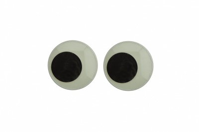 Глазки для игрушек, круглые, с бегающими зрачками, 18 мм/упак.50+/-2 шт, цв. -черно-белые - купить в Пятигорске. Цена: 41.81 руб.
