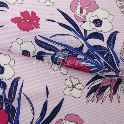 Плательная ткань "Фламенко" 18.1, 80 гр/м2, шир.150 см, принт растительный - купить в Пятигорске. Цена 239.03 руб.