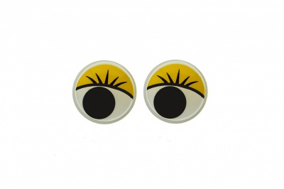 Глазки для игрушек, круглые, с бегающими зрачками, 8 мм/упак.50+/-2 шт, цв. -желтый - купить в Пятигорске. Цена: 59.05 руб.