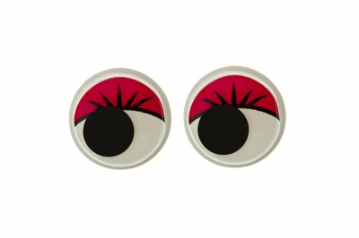 Глазки для игрушек, круглые, с бегающими зрачками, 12 мм/упак.50+/-2 шт, цв. -красный - купить в Пятигорске. Цена: 95.04 руб.