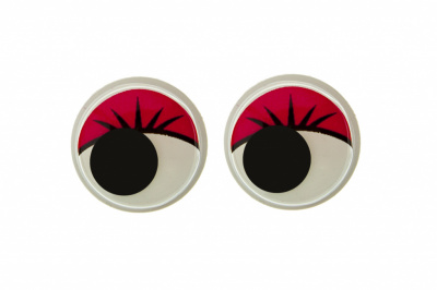 Глазки для игрушек, круглые, с бегающими зрачками, 15 мм/упак.50+/-2 шт, цв. -красный - купить в Пятигорске. Цена: 113.01 руб.